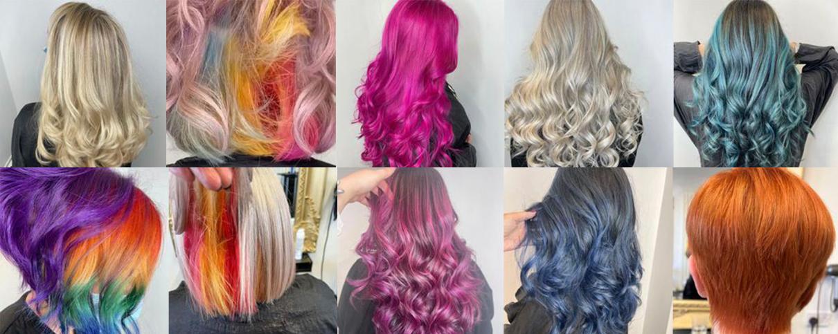 different hair colours blonde pink and rainbow hd hair and beauty